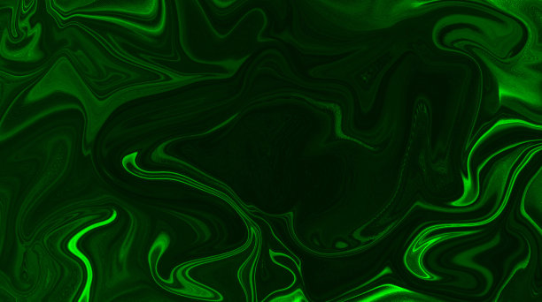 深绿色和黑色的背景弯曲的形状，看起来像一片半宝石。抽象大理石背景插图效果。深层液态水概念的背景。图片下载