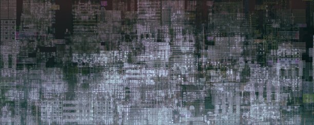 夜晚的未来城市，超现实艺术，建筑绘画，建筑抽象，全景图片下载