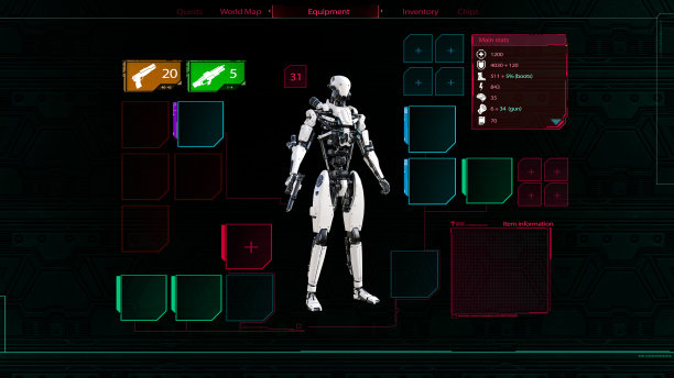 未来的用户界面赛博朋克机器人。三维渲染图片下载