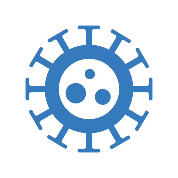 病毒，虫子，细菌图标。蓝色的向量的设计。图片下载