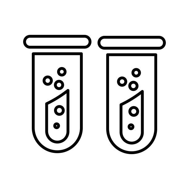 试管，研究标志。轮廓矢量艺术。图片下载
