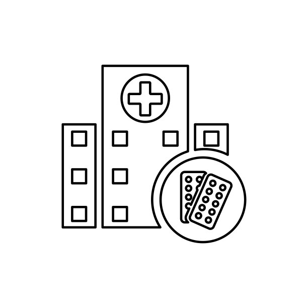 医院、药物图标。轮廓矢量艺术。图片下载