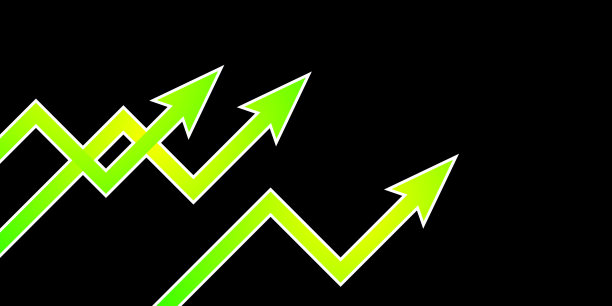 利润图表符号设计。绿色箭头。商业图表的增长。向量EPS 10图片下载