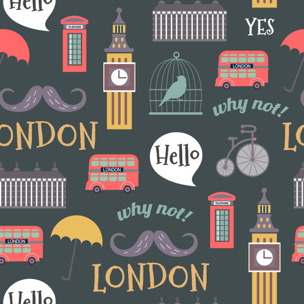 伦敦报纸无缝矢量模式图片下载
