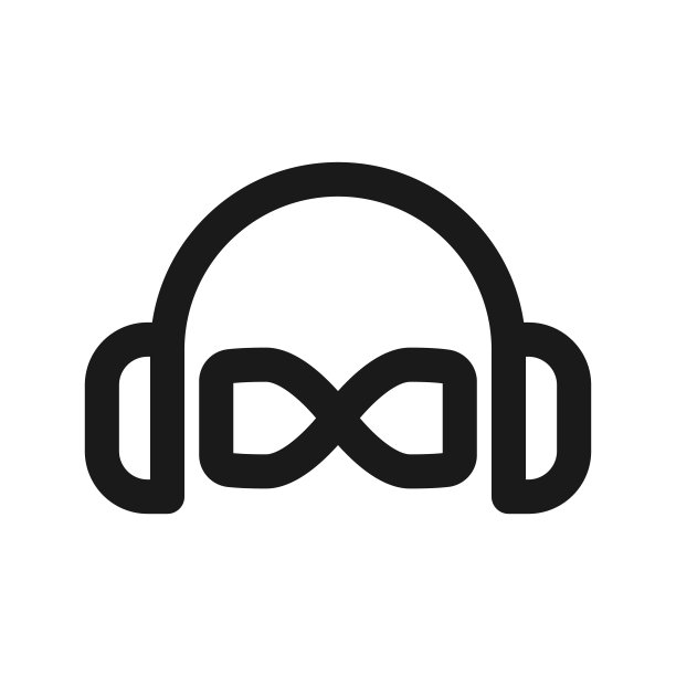 耳机无穷标志。耳机和无限图标图片下载