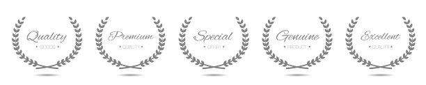 真正质量灰色月桂花环标签集图片下载