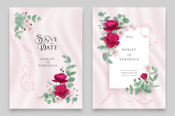 用鲜花保存日期请柬图片下载