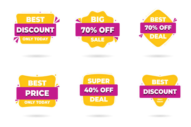 销售横幅模板设计。特价标签。超级折扣销售。Flash销售折扣。大型销售报价。大的销售。特殊的销售。折扣标签向量集图片下载