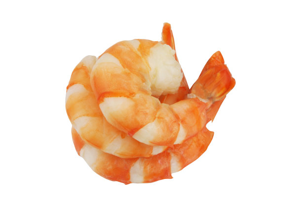 煮熟虎虾孤立在白色图片下载