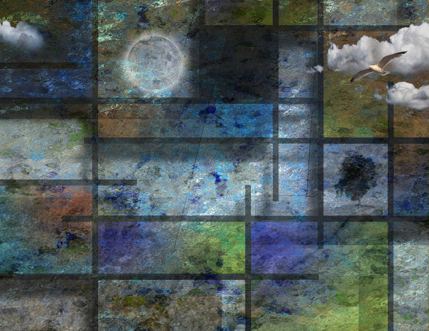 抽象风景中的海鸥图片下载