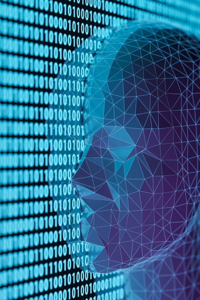 人工智能和二进制代码。3 d渲染。图片下载