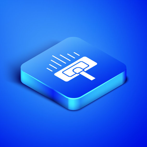 等距清洁服务图标孤立在蓝色图片下载