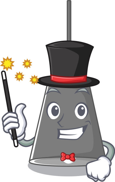 吉祥物木桌上方的魔术师吊灯图片下载