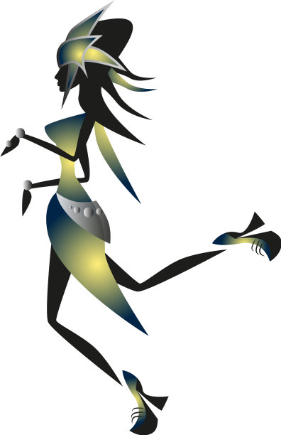 摇滚时尚舞蹈女孩孤立的偶像图片下载