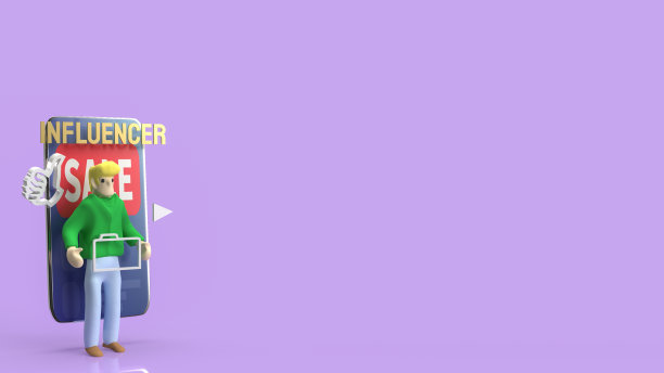人和图标媒体的影响者概念3d渲染图片下载