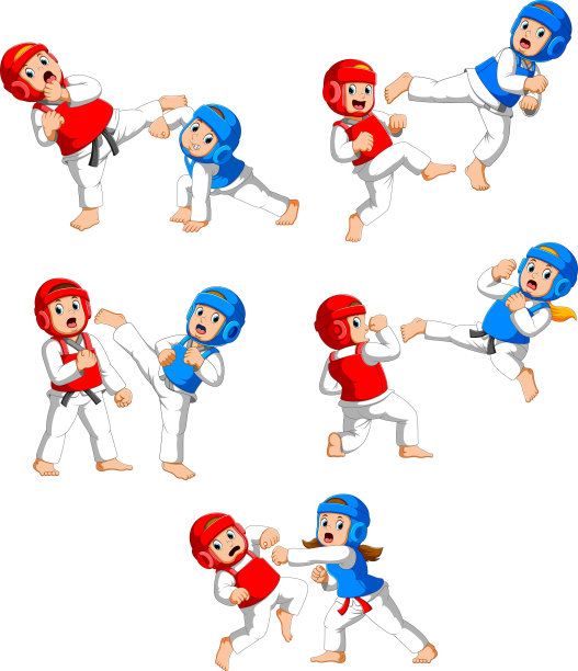 孩子们在跆拳道上打架图片下载