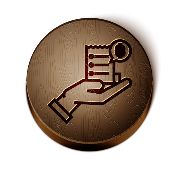 棕色线人手握空白收据图片下载