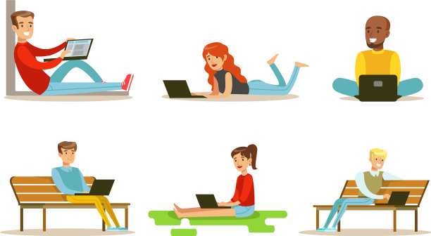 使用笔记本电脑的人吸引了男人和女人图片下载