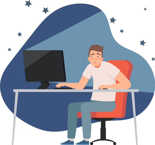 晚上坐在电脑前的人图片下载