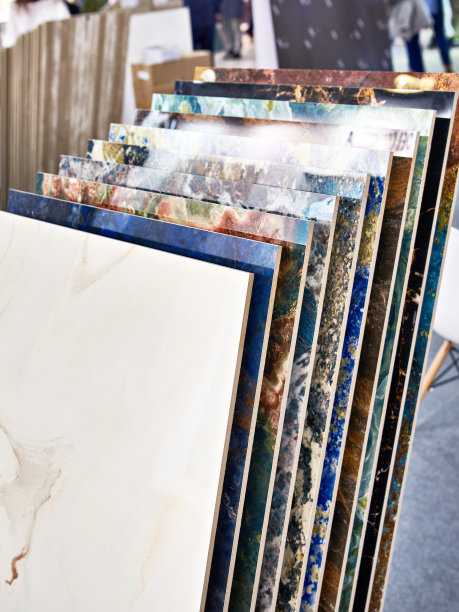 彩色图案的瓷器瓷砖在商店图片下载