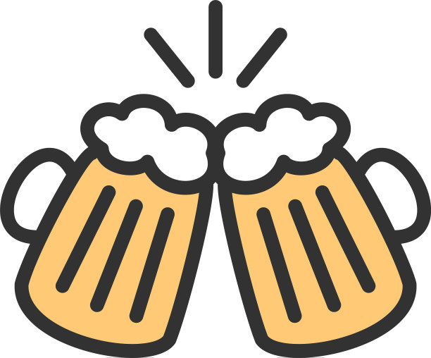 举杯庆祝啤酒杯的平淡色彩图片下载