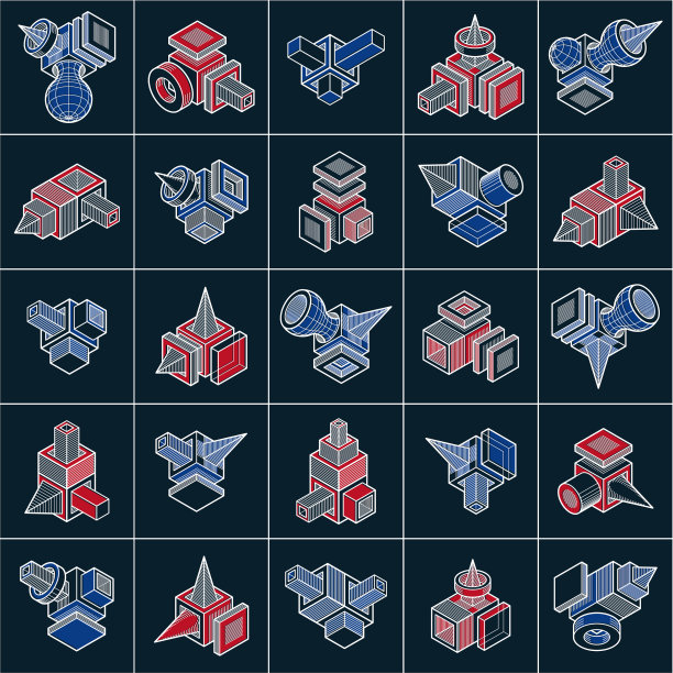 抽象三维简单几何图形集图片下载