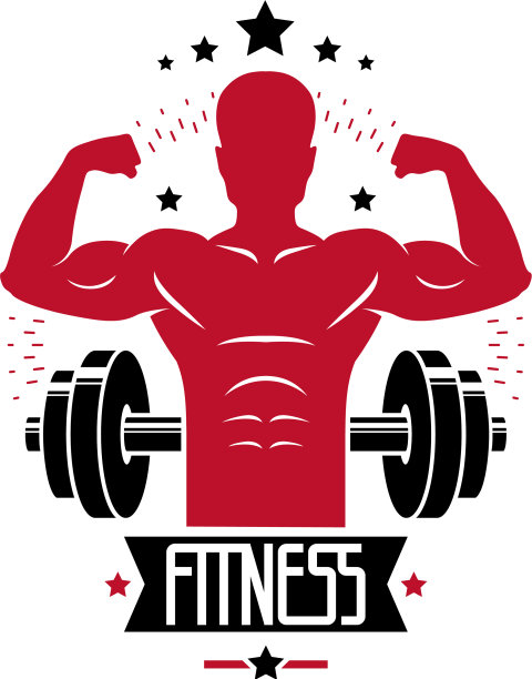 健美、举重、健身房的体育标志图片下载