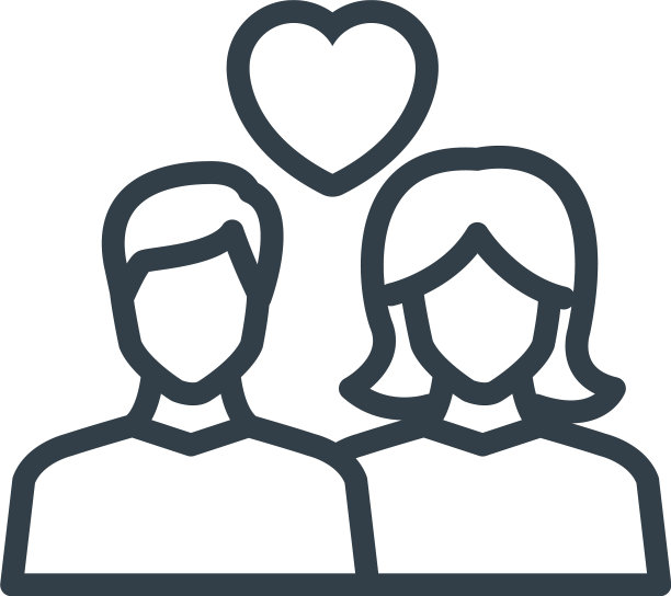 情侣浪漫爱情图标线设计图片下载