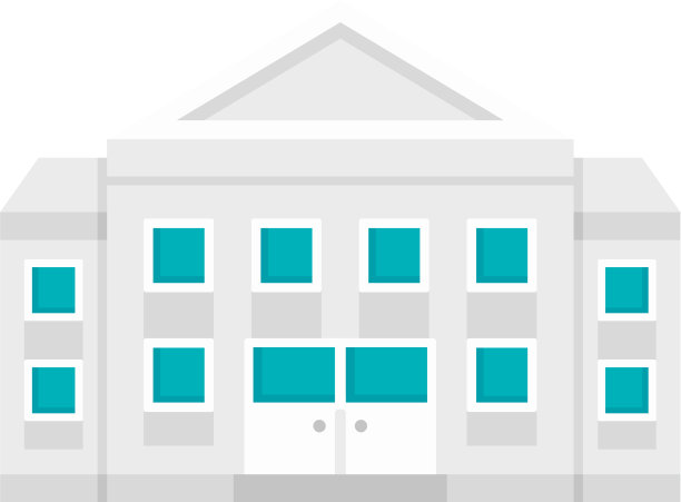 法院大楼图标flat style图片下载