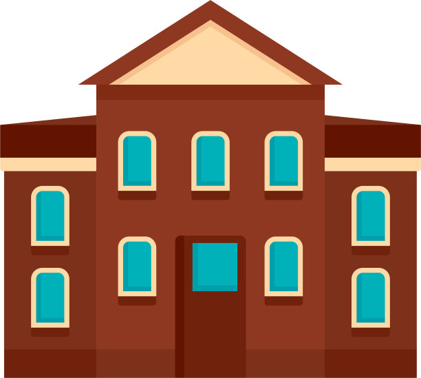 街道法院图标扁平化风格图片下载