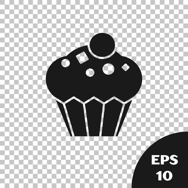 黑色松饼图标孤立在透明图片下载