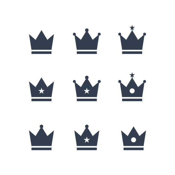 皇冠图标套装设计图片下载