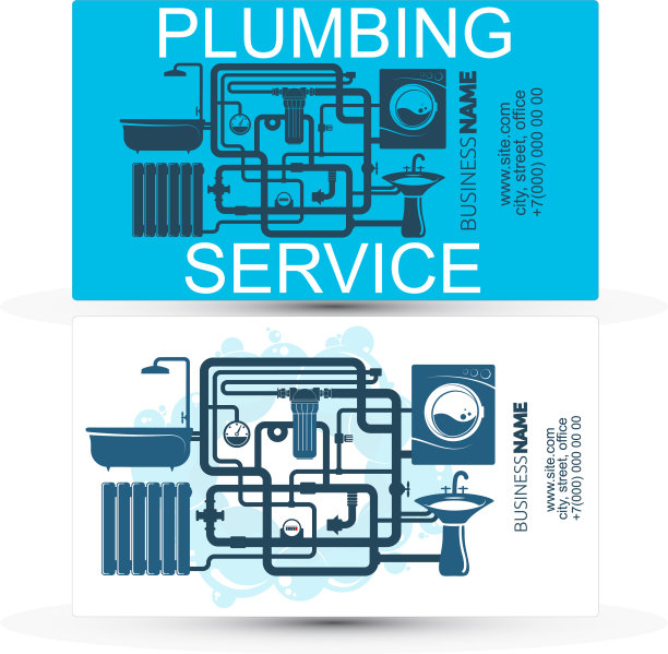 管道维修服务名片图片下载