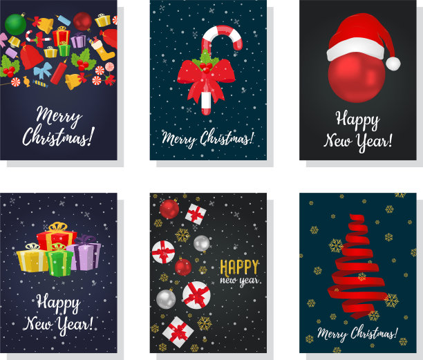 圣诞贺卡与礼物树图片下载