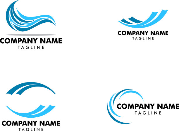 设置波浪标志设计模板图片下载