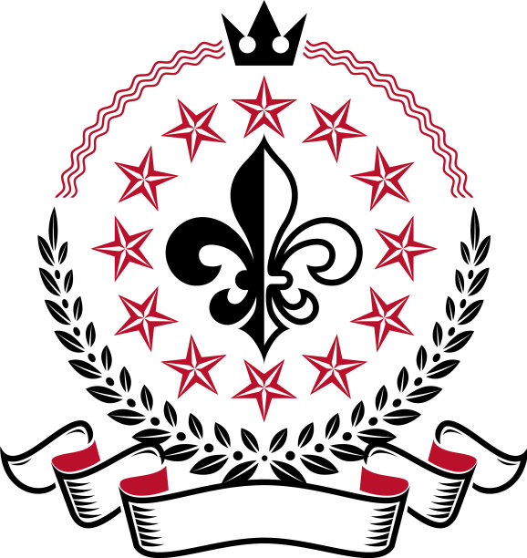 复古复古的徽章组成使用百合花图片下载