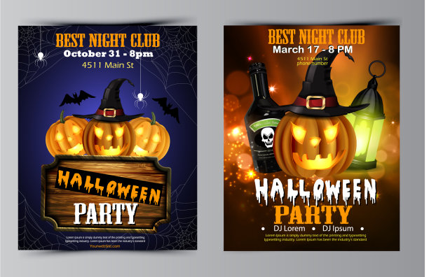 万圣节派对传单套装图片下载