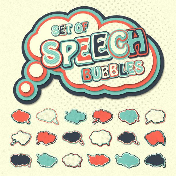 五彩缤纷的演讲气球会激起思想泡泡图片下载