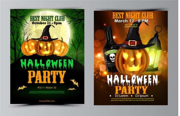 万圣节派对传单套装图片下载