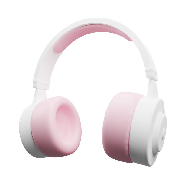 耳机隔离在白色背景3D渲染图片下载