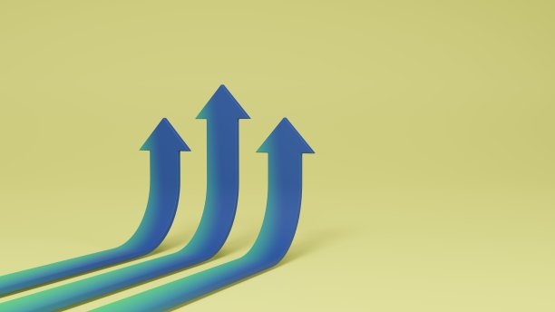 业务平面箭头指向目标增长或成功的3D渲染插图图片下载