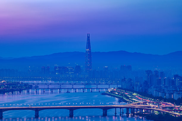 夜间拍摄的首尔夜景图片下载