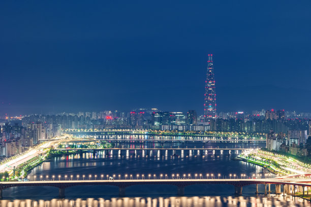 夜间拍摄的首尔夜景图片下载