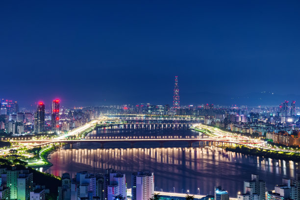 夜间拍摄的首尔夜景图片下载