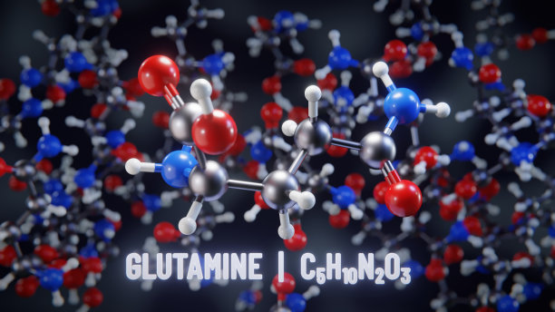 谷氨酰胺分子结构。三维演示图片下载