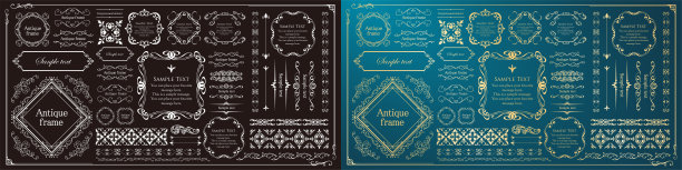 豪华框架设计卡设计古董豪华复古图片下载