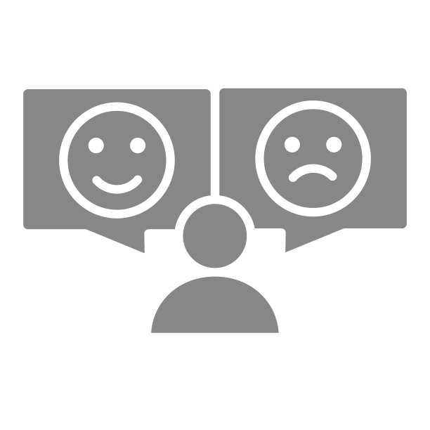 人类带有不同情绪的灰色图标。积极和消极的表情符号图片下载