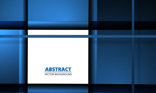 深蓝色优雅的几何背景与抽象的方形金属形状和线条。蓝色的抽象背景。图片下载
