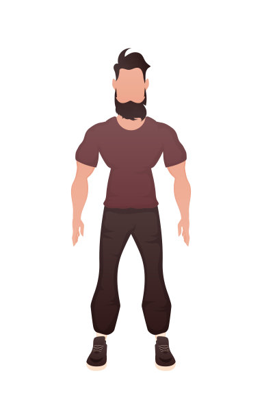 这个年轻人茁壮成长。孤立。卡通风格。图片下载