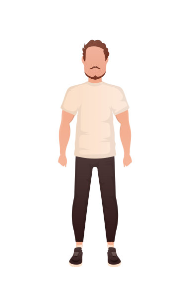 那个男人站着。孤立。卡通风格。图片下载